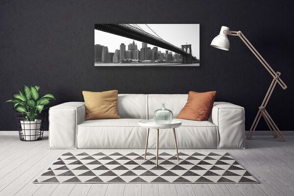 Tablou pe panza canvas Bridge City Arhitectura Gri Negru