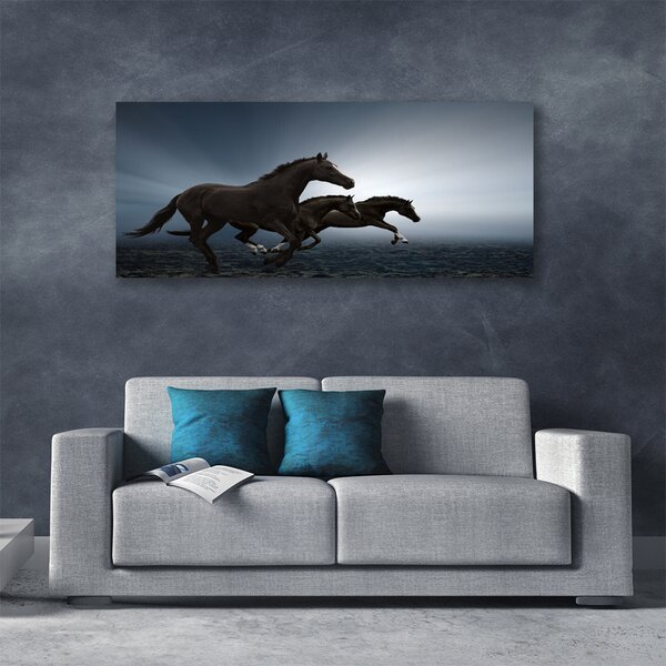 Tablou pe panza canvas Cai Animale Maro