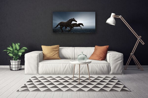 Tablou pe panza canvas Cai Animale Maro