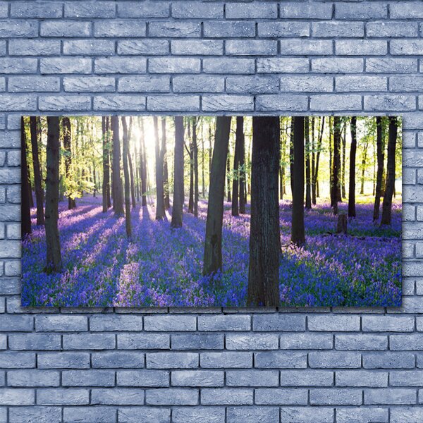 Tablou pe sticla Pădure Natura Brown Violet