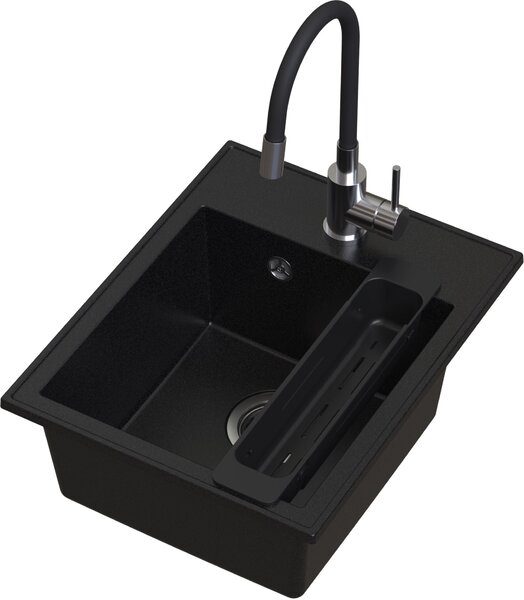 Ruvetti Natu Box chiuveta cu baterie și accesorii negru/oțel LP_3200-NB4050BC_W