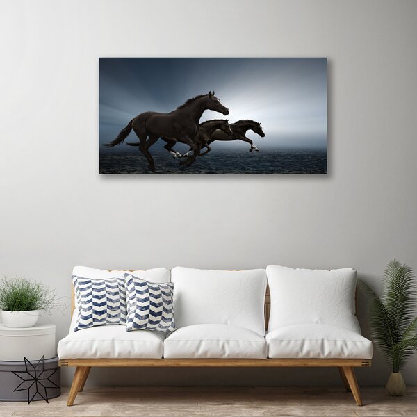Tablou pe panza canvas Cai Animale Maro