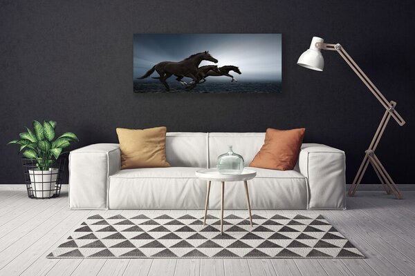 Tablou pe panza canvas Cai Animale Maro