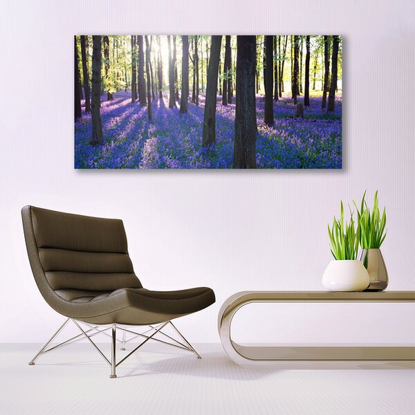 Tablou pe sticla Pădure Natura Brown Violet