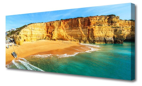 Tablou pe panza canvas Bay Peisaj Maro Albastru Galben