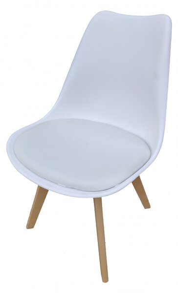 Scaun de sufragerie alb stil scandinav Basic