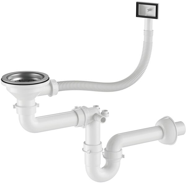 Ruvetti Linar chiuveta cu dozator 62x48 cm grafit 5002L_PVD_GRF120_WL