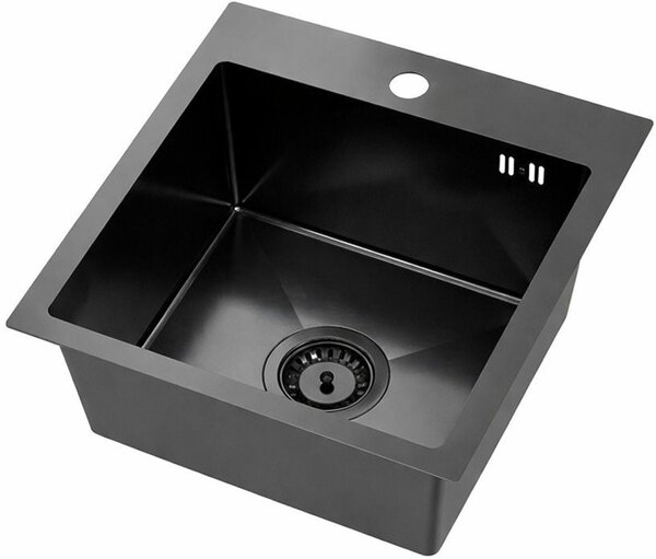 Ruvetti Look chiuveta din otel 50x45 cm negru 5003L_PVD_BL50_W