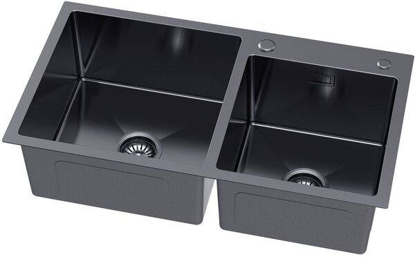 Ruvetti Linar chiuveta cu dozator 78x45 cm grafit 5002L_PVD_GRF260_W