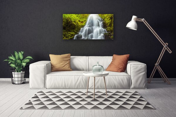 Tablou pe panza canvas Cascada Natura Alb Gri Verde
