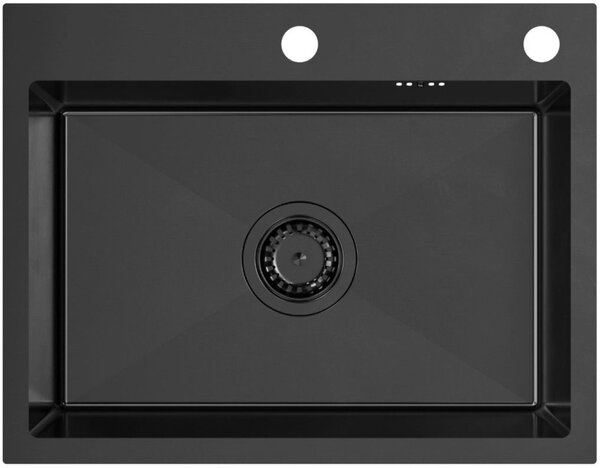 Ruvetti Look chiuveta din otel 58x45 cm negru 5003L_PVD_BL60_W