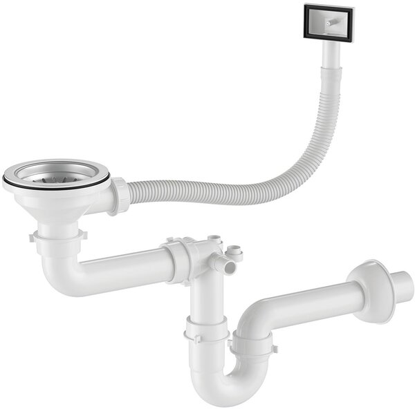 Ruvetti Linar chiuveta cu dozator 62x48 cm oţel 5002L_BS120_WL