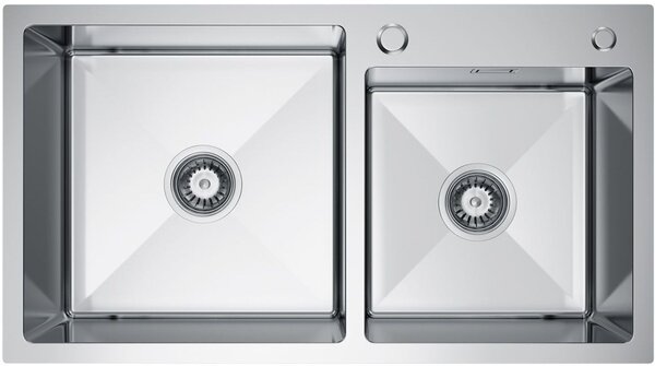Ruvetti Linar chiuveta cu dozator 78x45 cm oţel 5002L_BS260_W