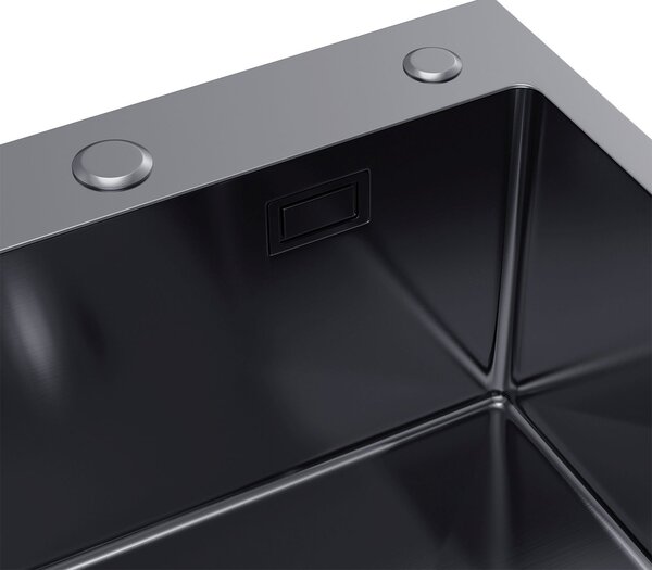 Ruvetti Masivo chiuveta cu dozator 78x49 cm grafit 5002M_PVD_GRF160_WP