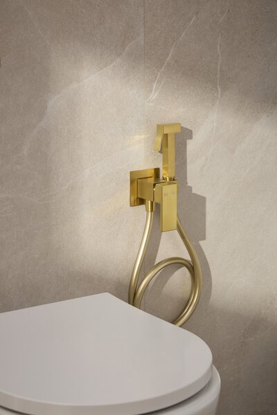 KFA Armatura Logon Brushed Light Gold baterie bideu cu set de duș ascuns auriu 5139-512-39