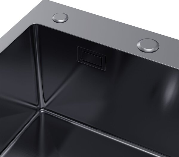 Ruvetti Masivo chiuveta cu dozator 78x49 cm grafit 5002M_PVD_GRF160_WL