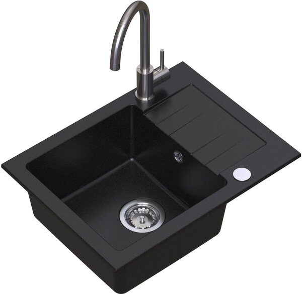 Ruvetti Minimini+ chiuveta cu baterie negru/oțel LP_3200-MM58440BC_W