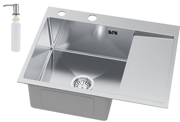 Ruvetti Linar chiuveta cu dozator 62x48 cm oţel 5002L_BS120_WL