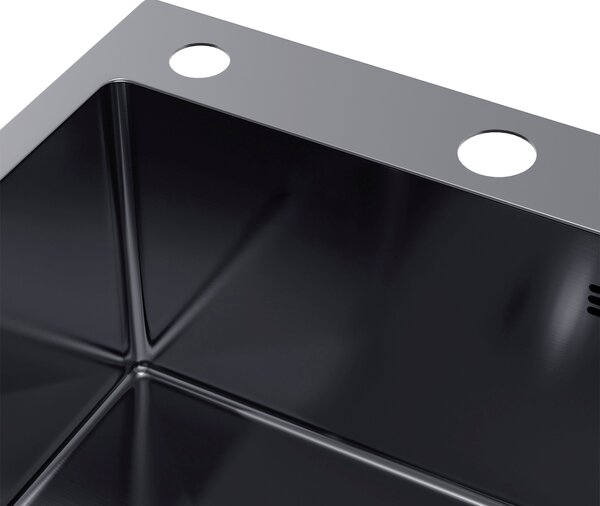 Ruvetti Linar chiuveta cu dozator 62x48 cm grafit 5002L_PVD_GRF120_WL