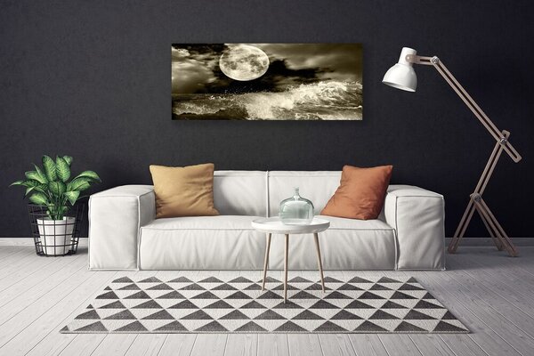 Tablou pe panza canvas Noapte Moon Peisaj Gri Negru