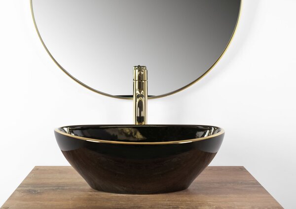 Lavoar pe blat Rea Sofia Black Gold Edge
