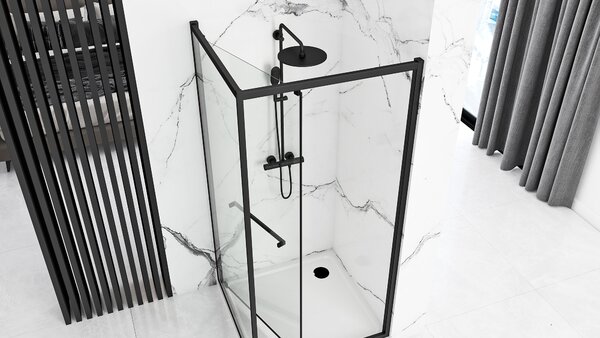 Rea Space In, cabină de duș 80x100, sticlă transparentă de 6 mm, profil negru, REA-K8882