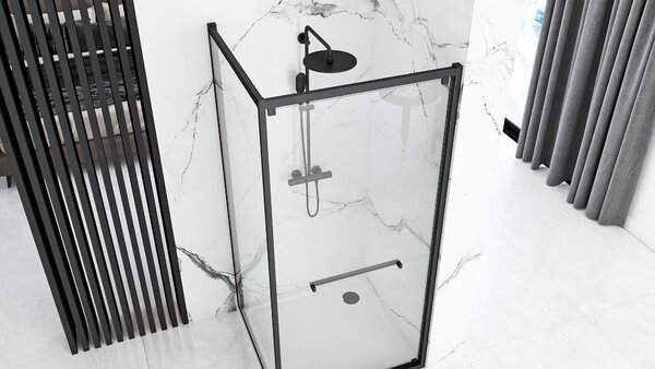 Rea Space In, cabină de duș 80x100, sticlă transparentă de 6 mm, profil negru, REA-K8882