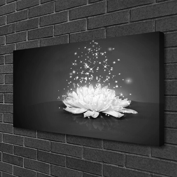 Tablou pe panza canvas Flower Floral Alb Gri