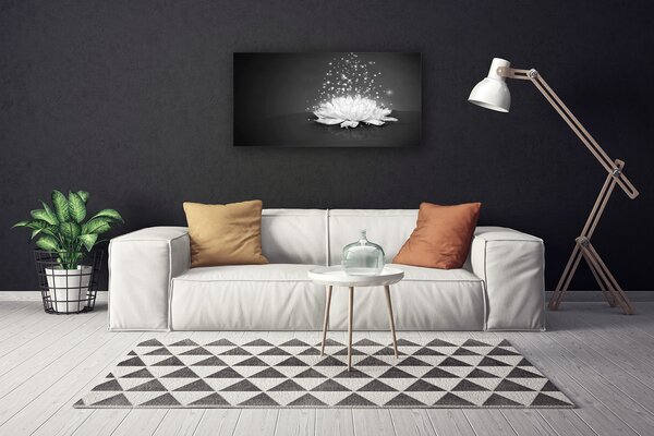 Tablou pe panza canvas Flower Floral Alb Gri