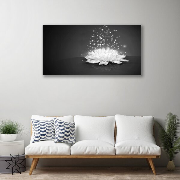 Tablou pe panza canvas Flower Floral Alb Gri