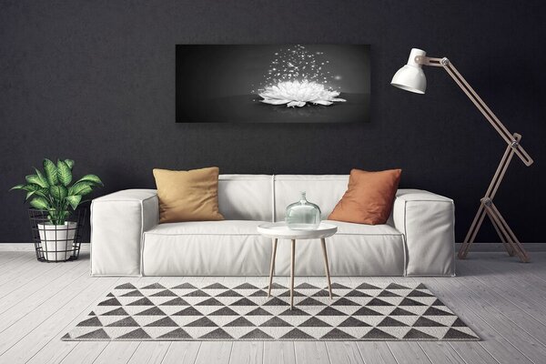 Tablou pe panza canvas Flower Floral Alb Gri