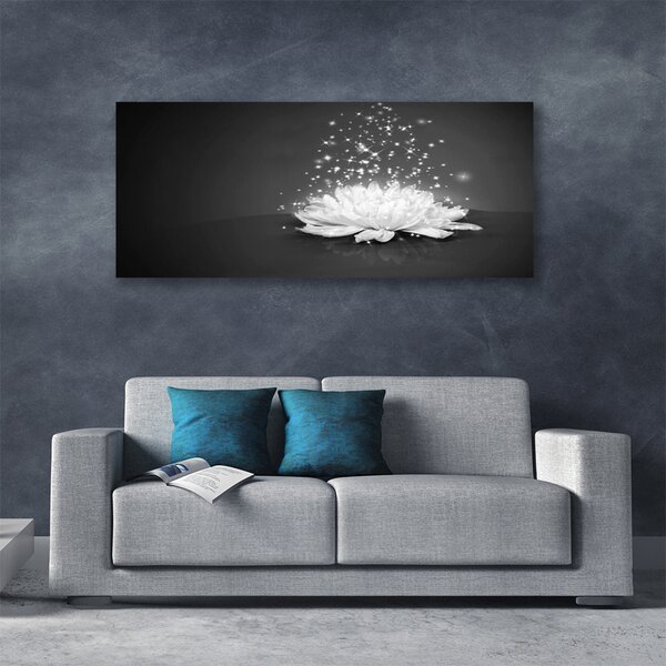 Tablou pe panza canvas Flower Floral Alb Gri