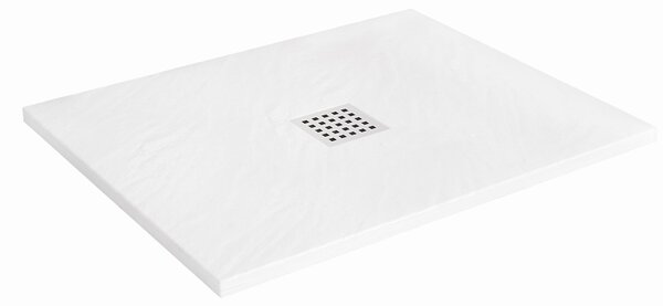Rea Black Rock, cadă de duș din conglomerat 120x90x3,5 cm, alb, REA-K5582