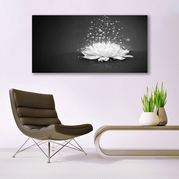 Tablou pe panza canvas Flower Floral Alb Gri