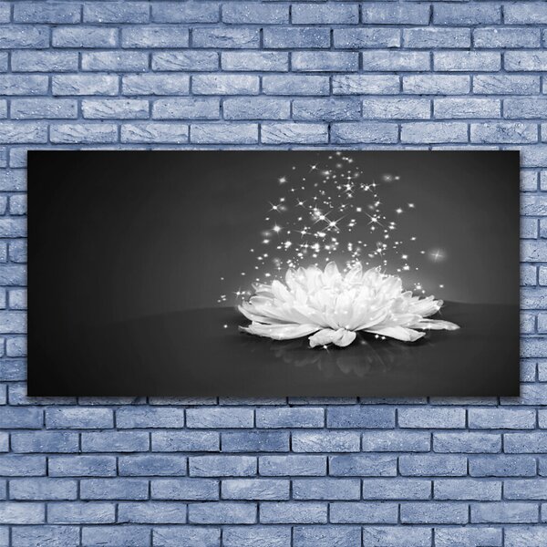 Tablou pe panza canvas Flower Floral Alb Gri