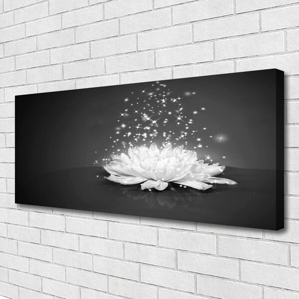 Tablou pe panza canvas Flower Floral Alb Gri