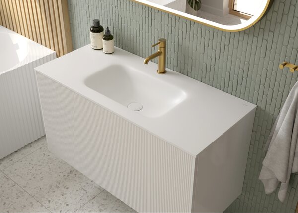 Oltens Lun Rilla dulap 100x44.7x52 cm sub chiuveta pe perete alb 60029000