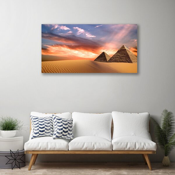 Tablou pe panza canvas Desert Piramidele Arhitectura galben
