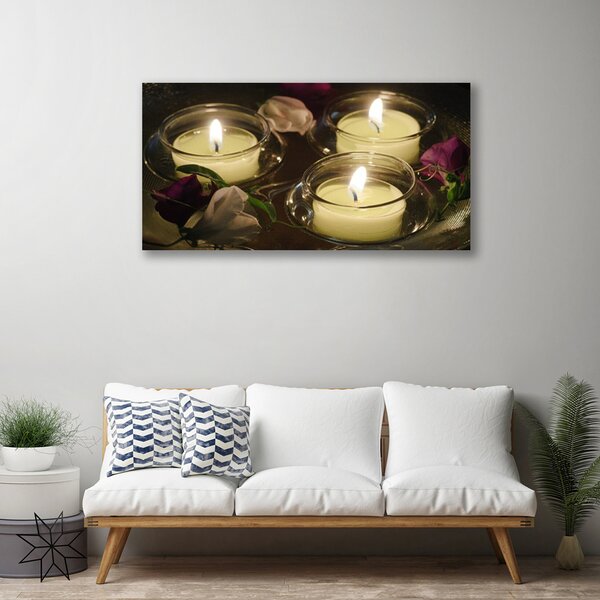 Tablou pe panza canvas Lumanari Art Gri Verde
