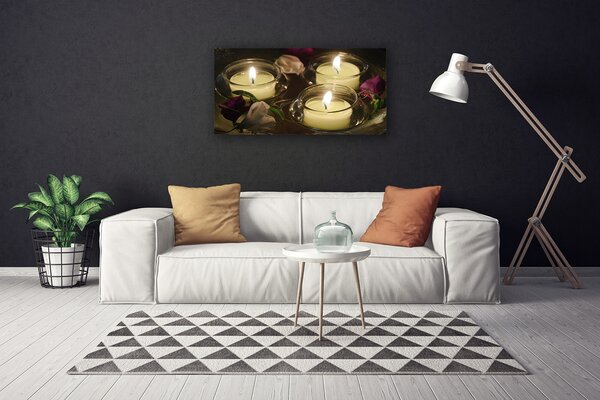 Tablou pe panza canvas Lumanari Art Gri Verde