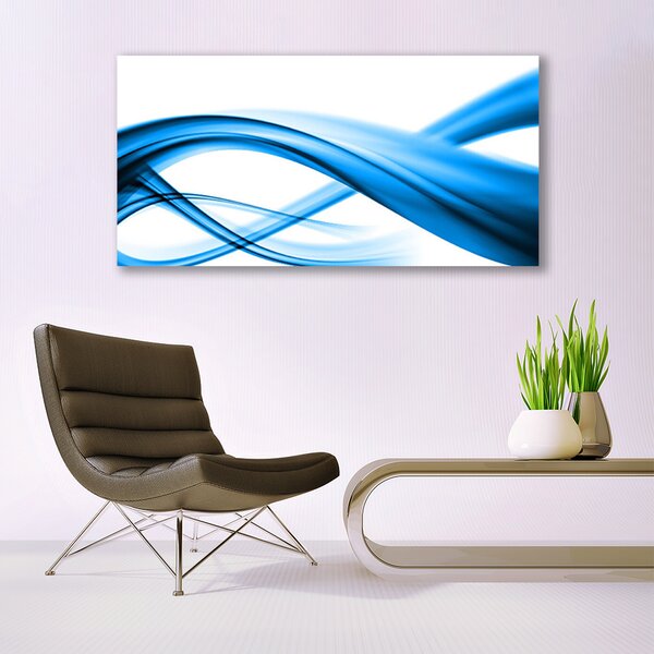 Tablou pe sticla Abstract Art Albastru Alb