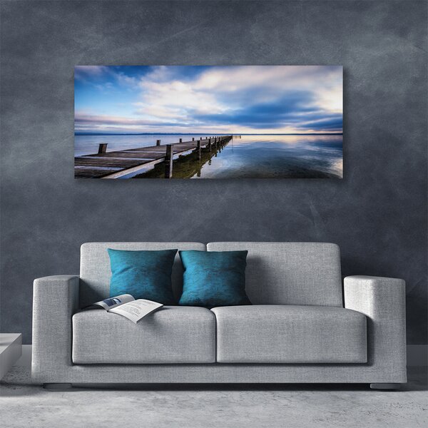 Tablou pe panza canvas Podul Sea Arhitectura Brun Violet