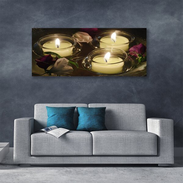 Tablou pe panza canvas Lumanari Art Gri Verde