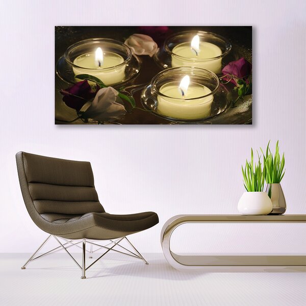 Tablou pe panza canvas Lumanari Art Gri Verde
