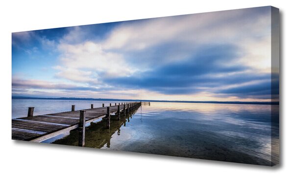 Tablou pe panza canvas Podul Sea Arhitectura Brun Violet