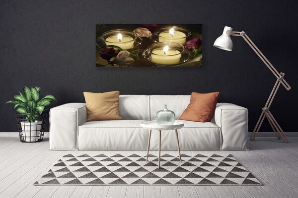 Tablou pe panza canvas Lumanari Art Gri Verde