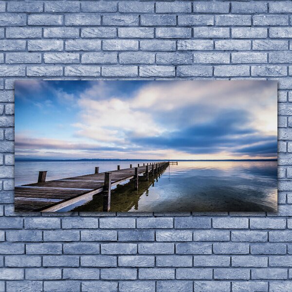 Tablou pe panza canvas Podul Sea Arhitectura Brun Violet