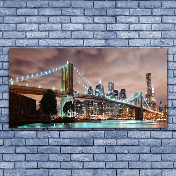 Tablou pe panza canvas Bridge City Arhitectura Maro Gri