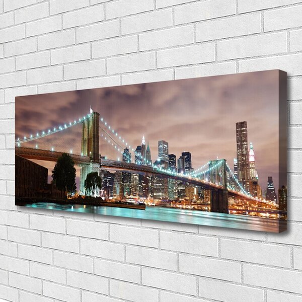 Tablou pe panza canvas Bridge City Arhitectura Maro Gri