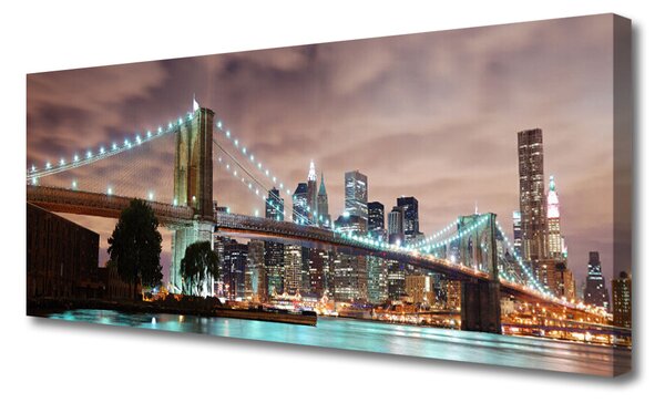 Tablou pe panza canvas Bridge City Arhitectura Maro Gri